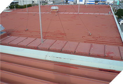折半屋根　遮熱塗装工事:ビフォー